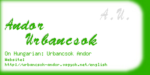 andor urbancsok business card